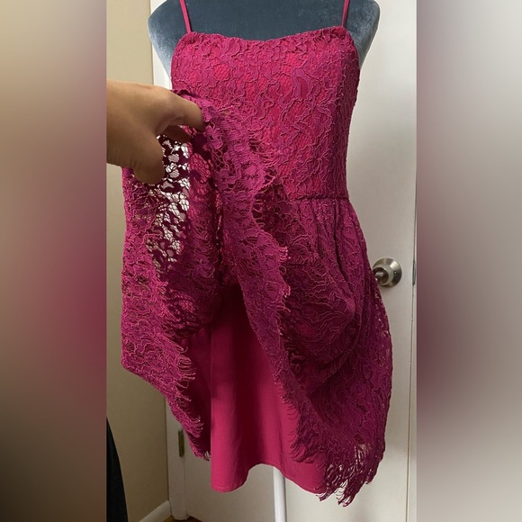 BB Dakota Raspberry Lace Mini Dress Size S/M (see description) - Picture 4 of 8